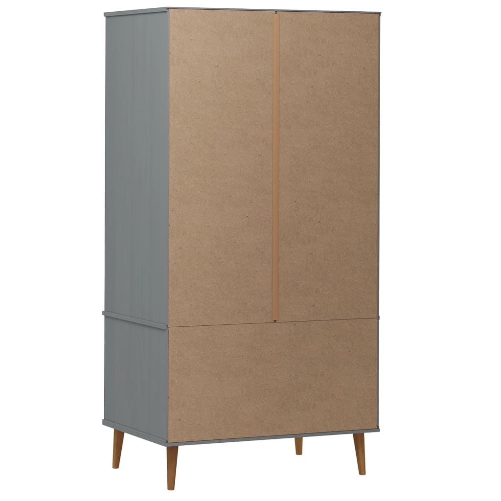 Garderobe Molde Grå 90X55X175 Cm Heltre Furu