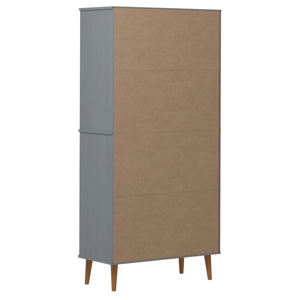 Bokhylle Molde Grå 85X35X170,5 Cm Heltre Furu