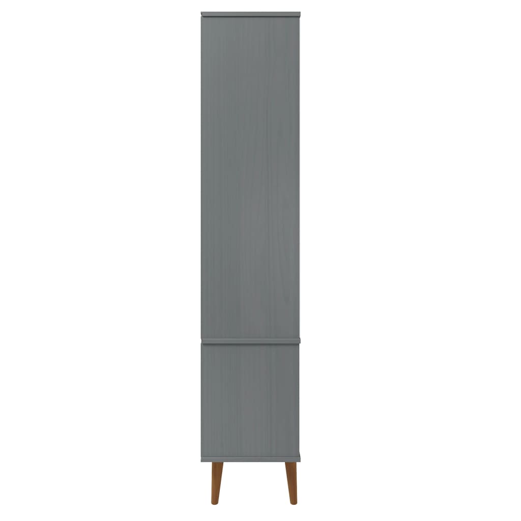 Vitrine Molde Grå 90X35X175 Cm Heltre Furu