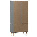 Vitrine Molde Grå 90X35X175 Cm Heltre Furu