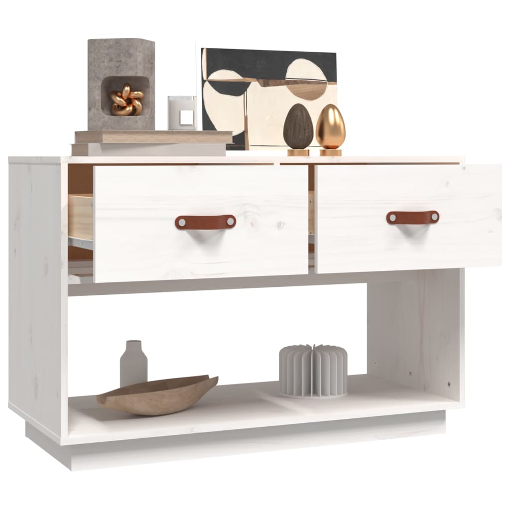 Tv-Benk Hvit 90X40X60 Cm Heltre Furu
