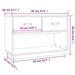 Tv-Benk Hvit 90X40X60 Cm Heltre Furu