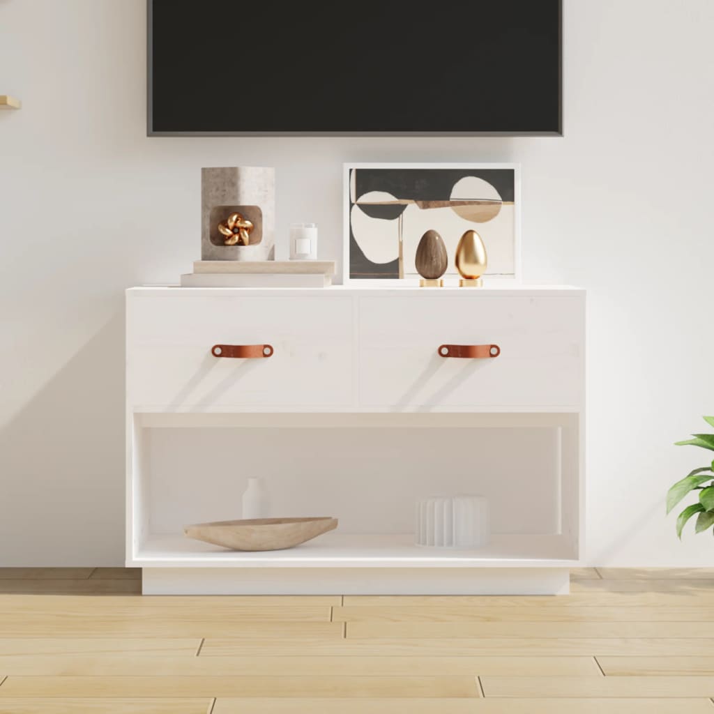 Tv-Benk Hvit 90X40X60 Cm Heltre Furu