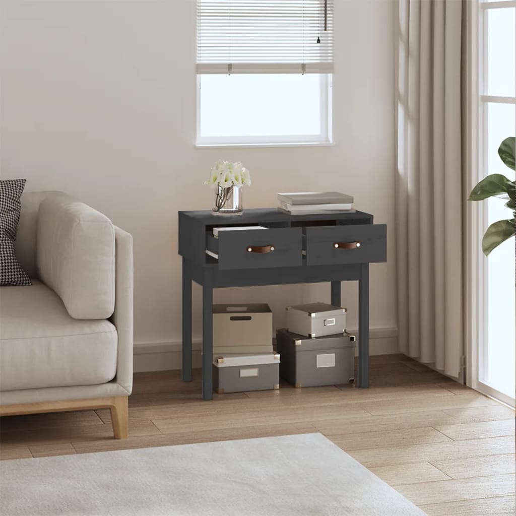 Konsollbord Grå 76,5X40X75 Cm Heltre Furu