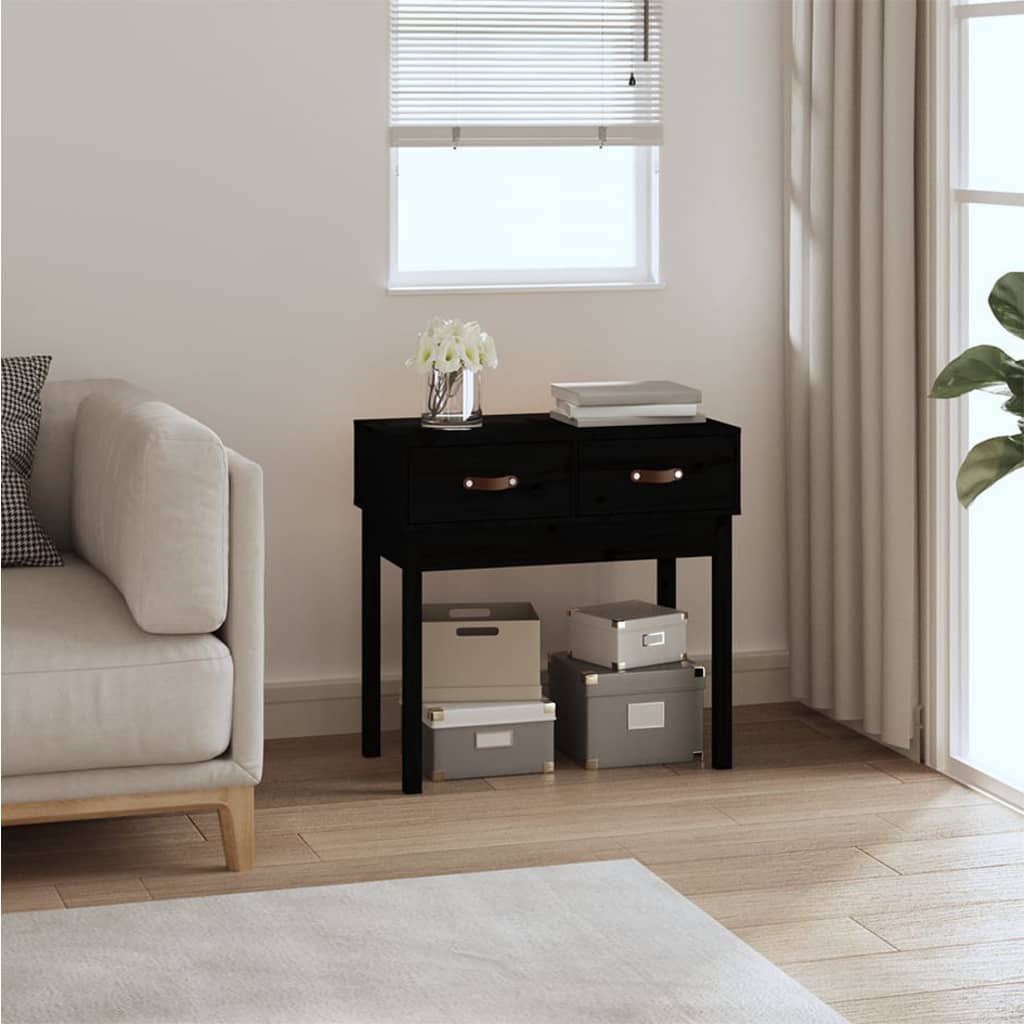 Konsollbord Svart 76,5X40X75 Cm Heltre Furu