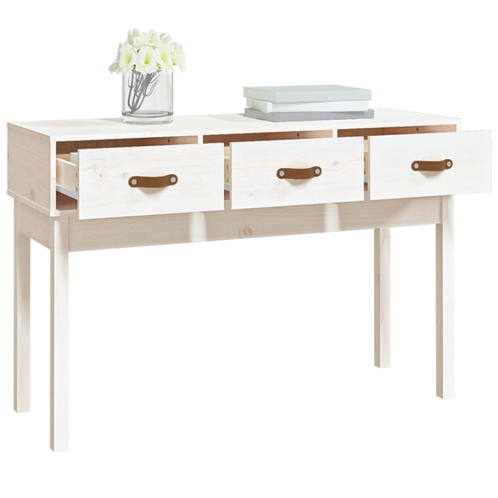 Konsollbord Hvit 114X40X75 Cm Heltre Furu