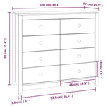 Sideskap 100X40X90 Cm Heltre Furu