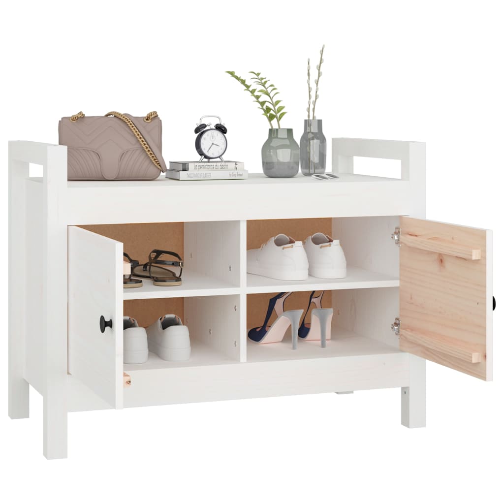 Gangbenk Hvit 80X40X60 Cm Heltre Furu
