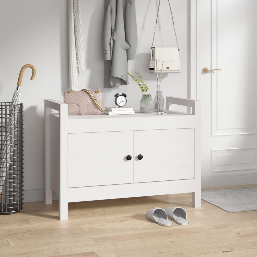 Gangbenk Hvit 80X40X60 Cm Heltre Furu