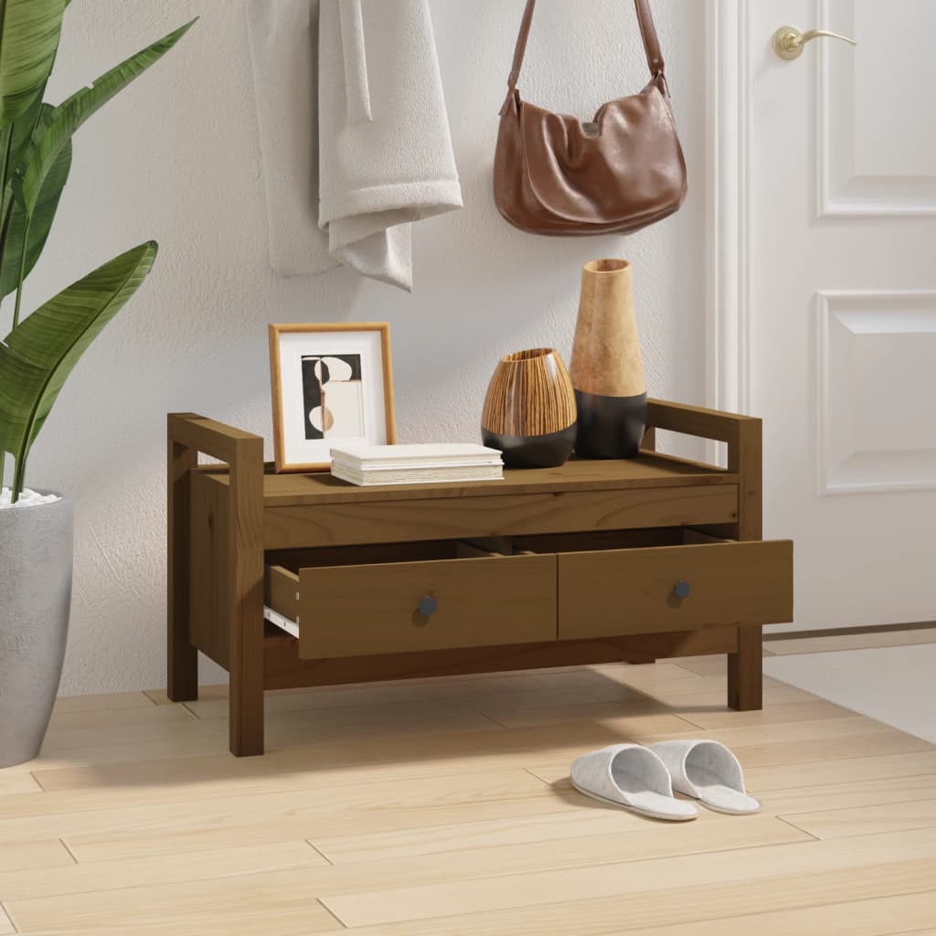 Gangbenk Honningbrun 80X40X43 Cm Heltre Furu