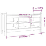 Gangbenk Svart 110X40X60 Cm Heltre Furu