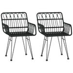 Hagestoler Med Armlener 2 Stk Svart 56X64X80 Cm Pe Rotting