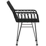 Hagestoler Med Armlener 2 Stk Svart 56X64X80 Cm Pe Rotting