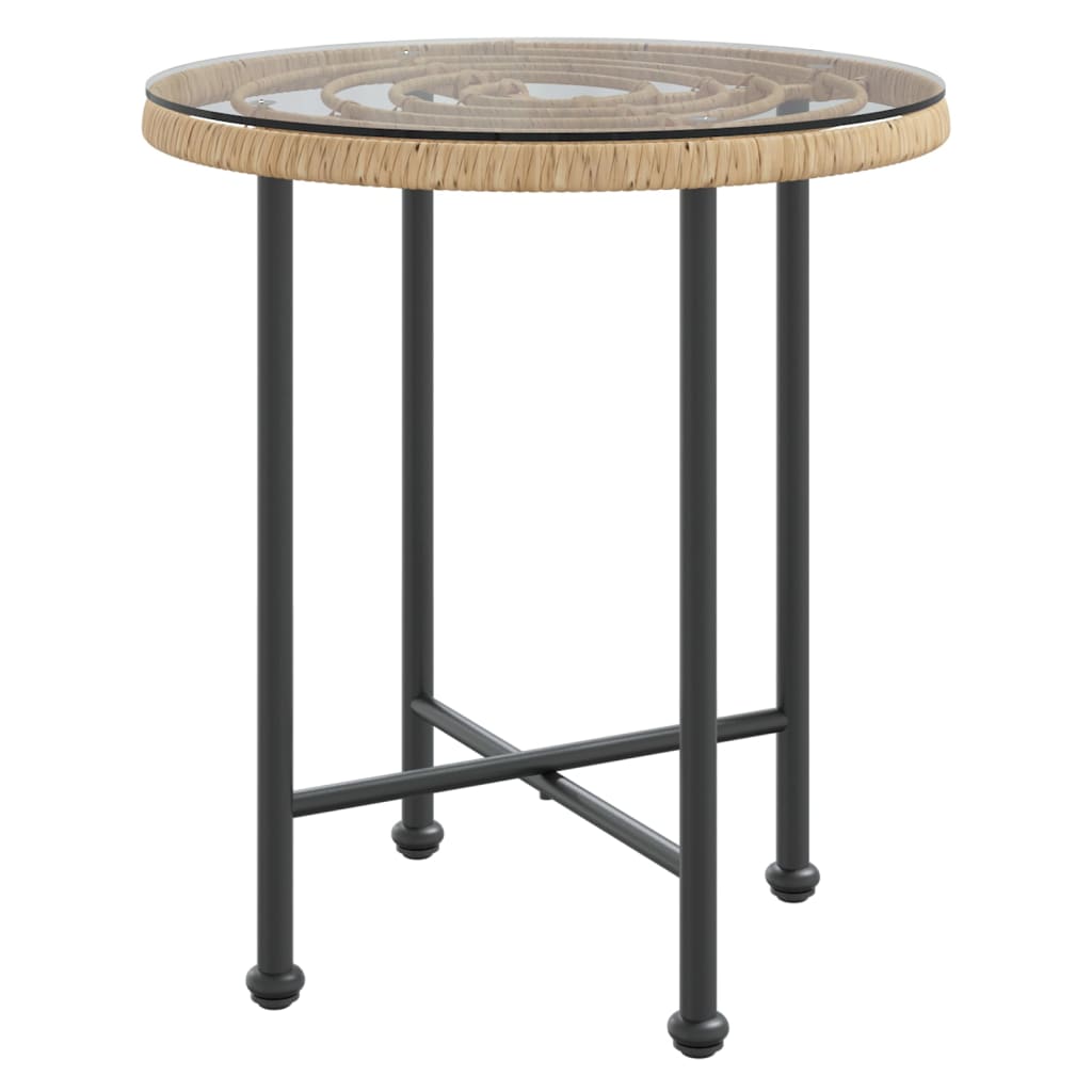 Spisebord Ø50 Cm  Herdet Glass Og Stål