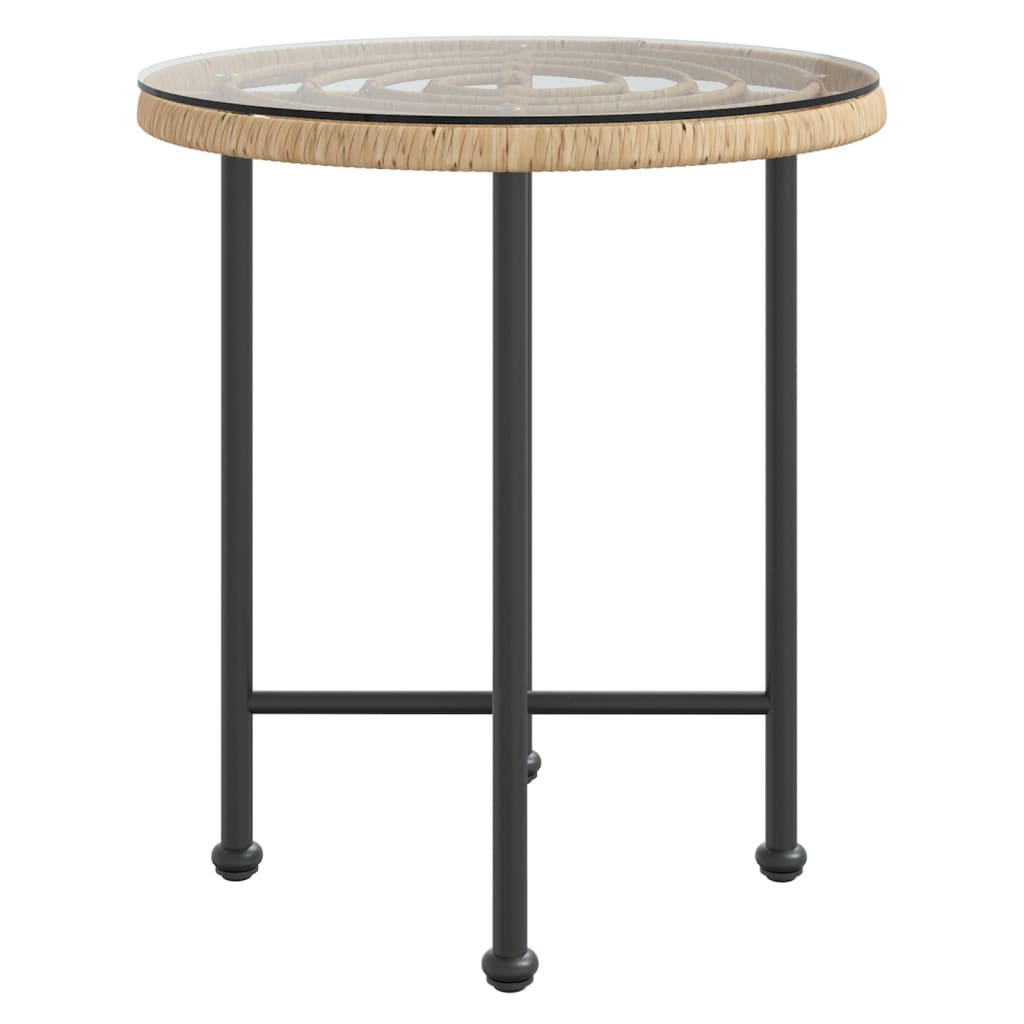 Spisebord Ø50 Cm  Herdet Glass Og Stål