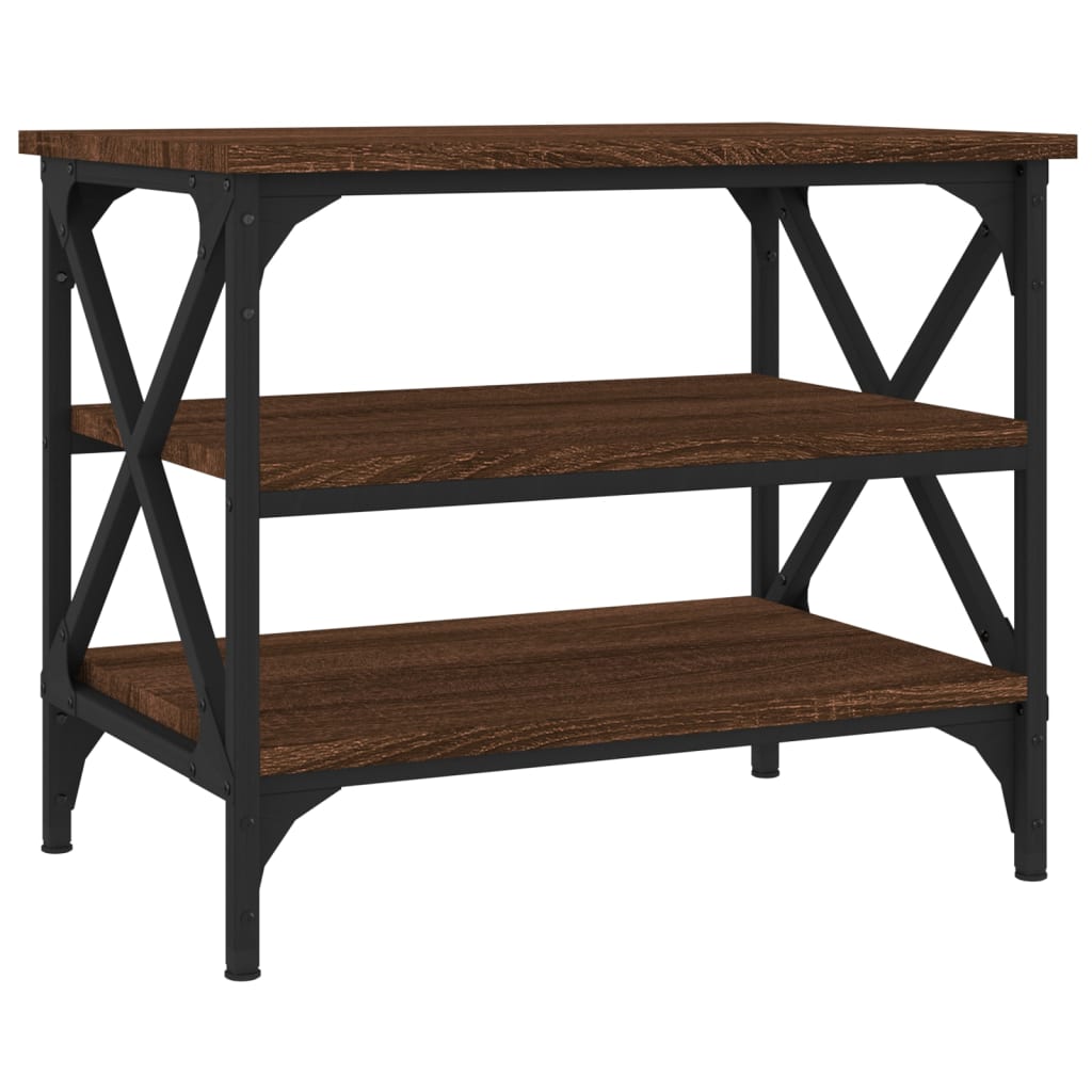 Sidebord Brun Eik 55X38X45 Cm Konstruert Tre