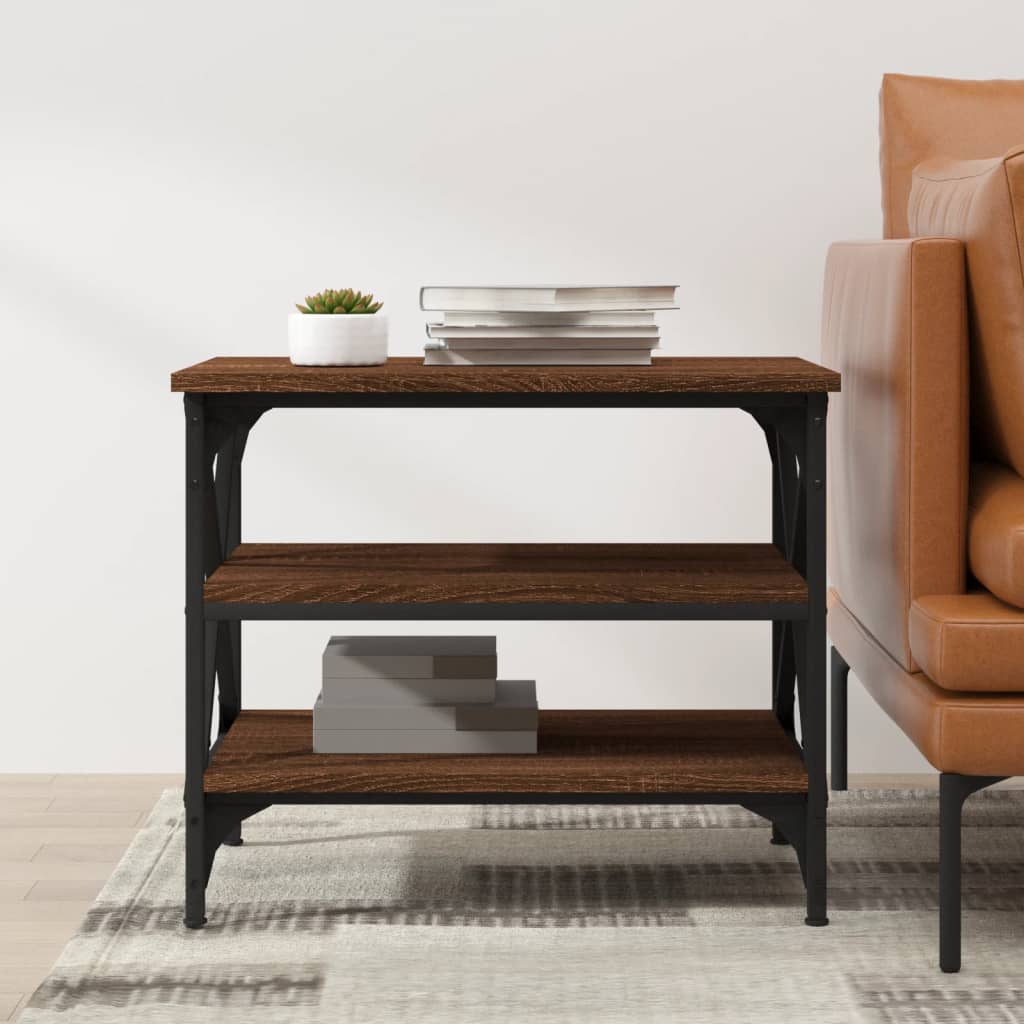 Sidebord Brun Eik 55X38X45 Cm Konstruert Tre
