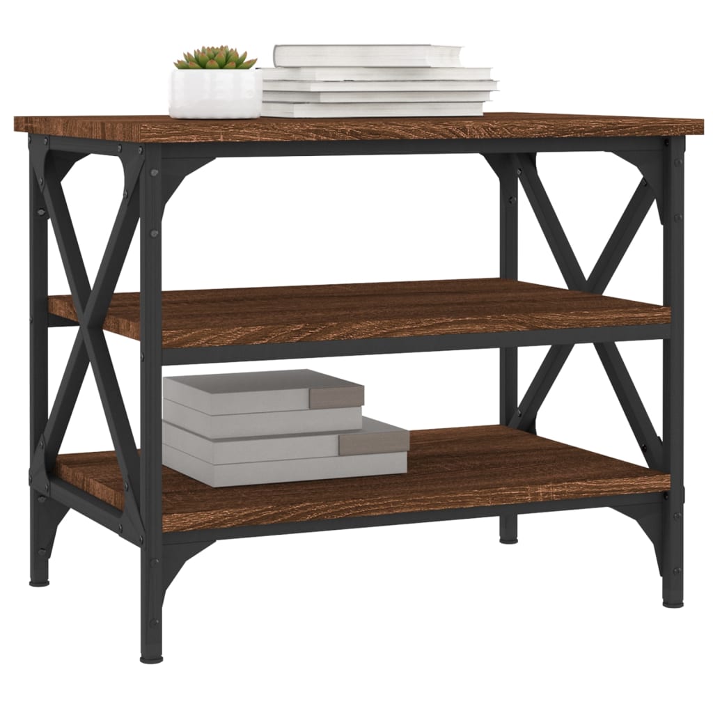 Sidebord Brun Eik 55X38X45 Cm Konstruert Tre