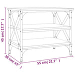 Sidebord Brun Eik 55X38X45 Cm Konstruert Tre
