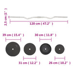 Curl-Vektstang Med Skiver 90 Kg