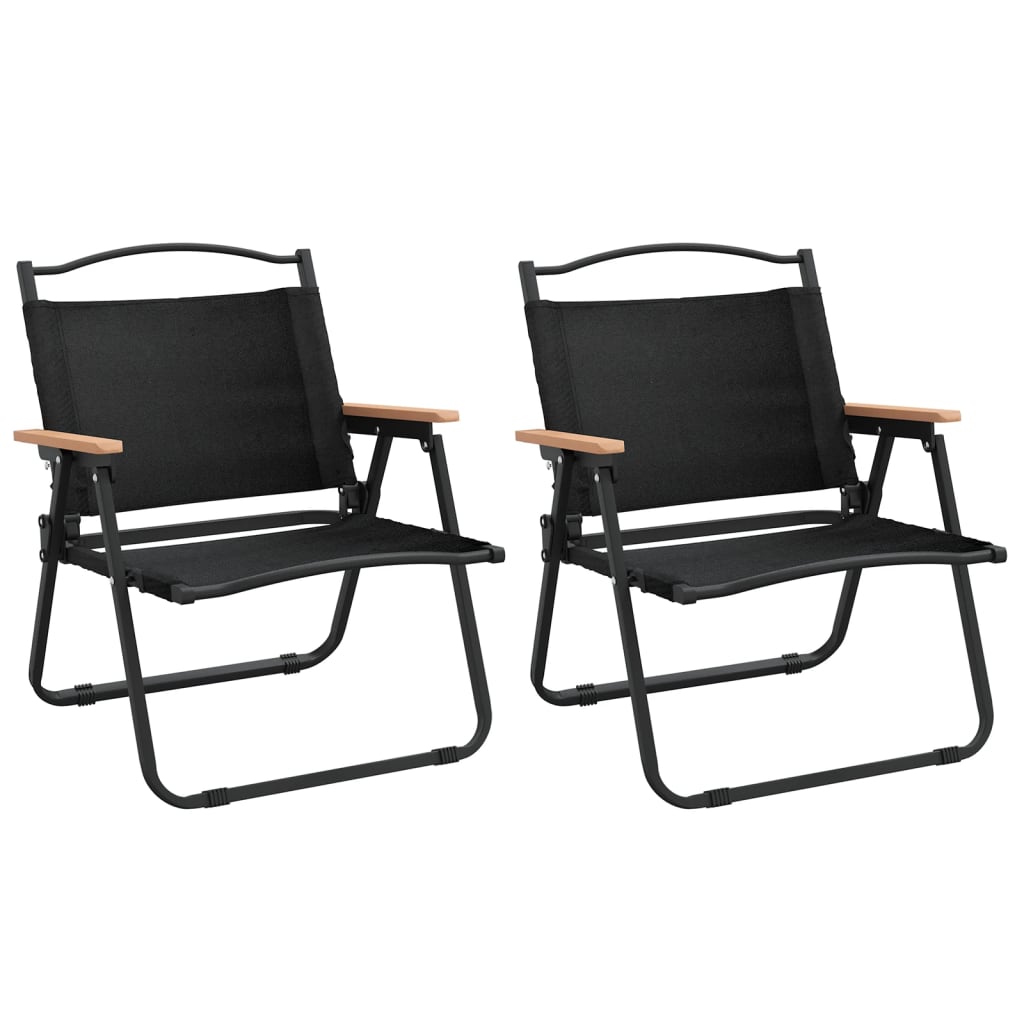 Campingstoler 2 Stk Svart 54X43X59 Cm Oxfordstoff