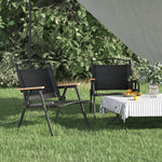 Campingstoler 2 Stk Svart 54X43X59 Cm Oxfordstoff