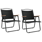 Campingstoler 2 Stk Svart 54X55X78 Cm Oxfordstoff