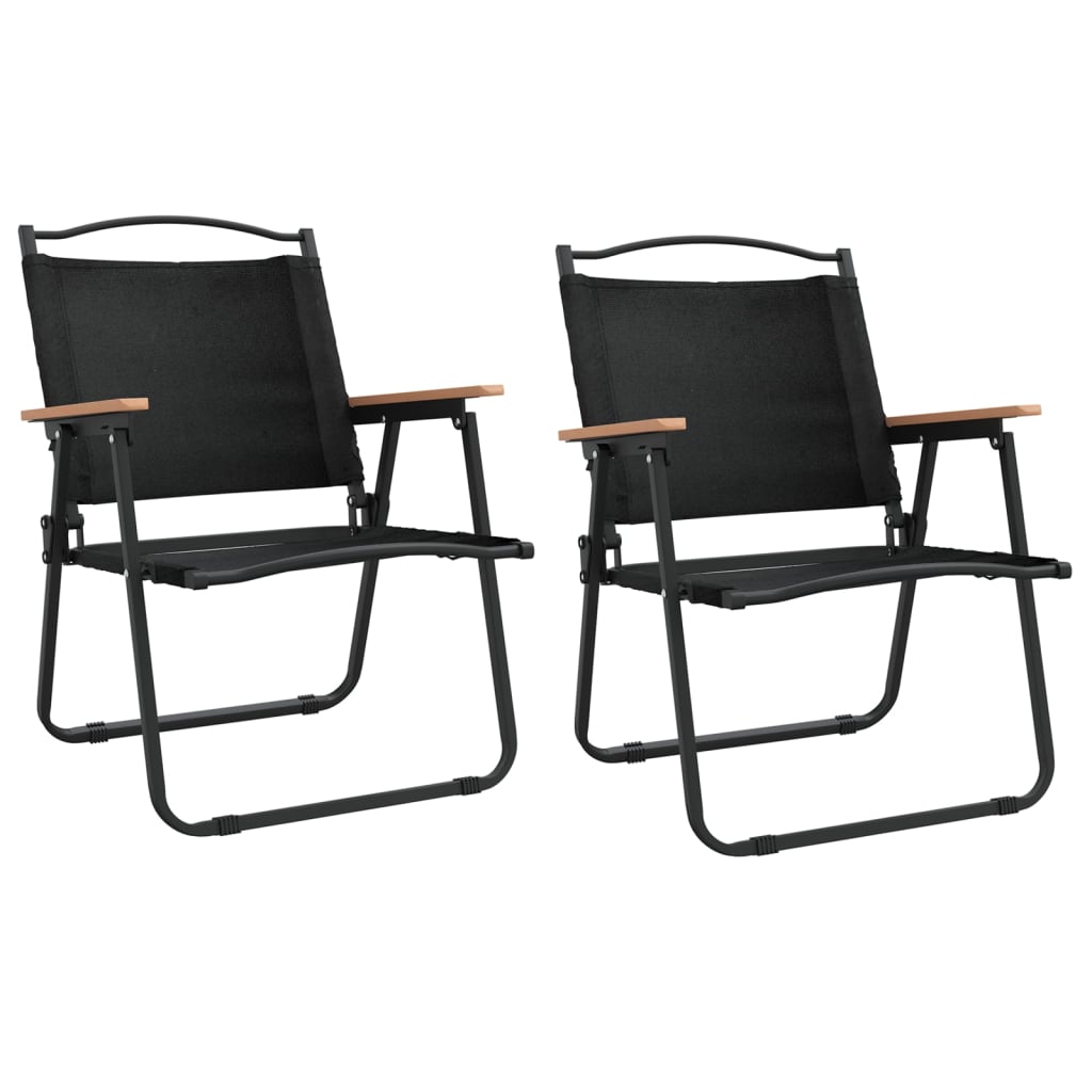 Campingstoler 2 Stk Svart 54X55X78 Cm Oxfordstoff