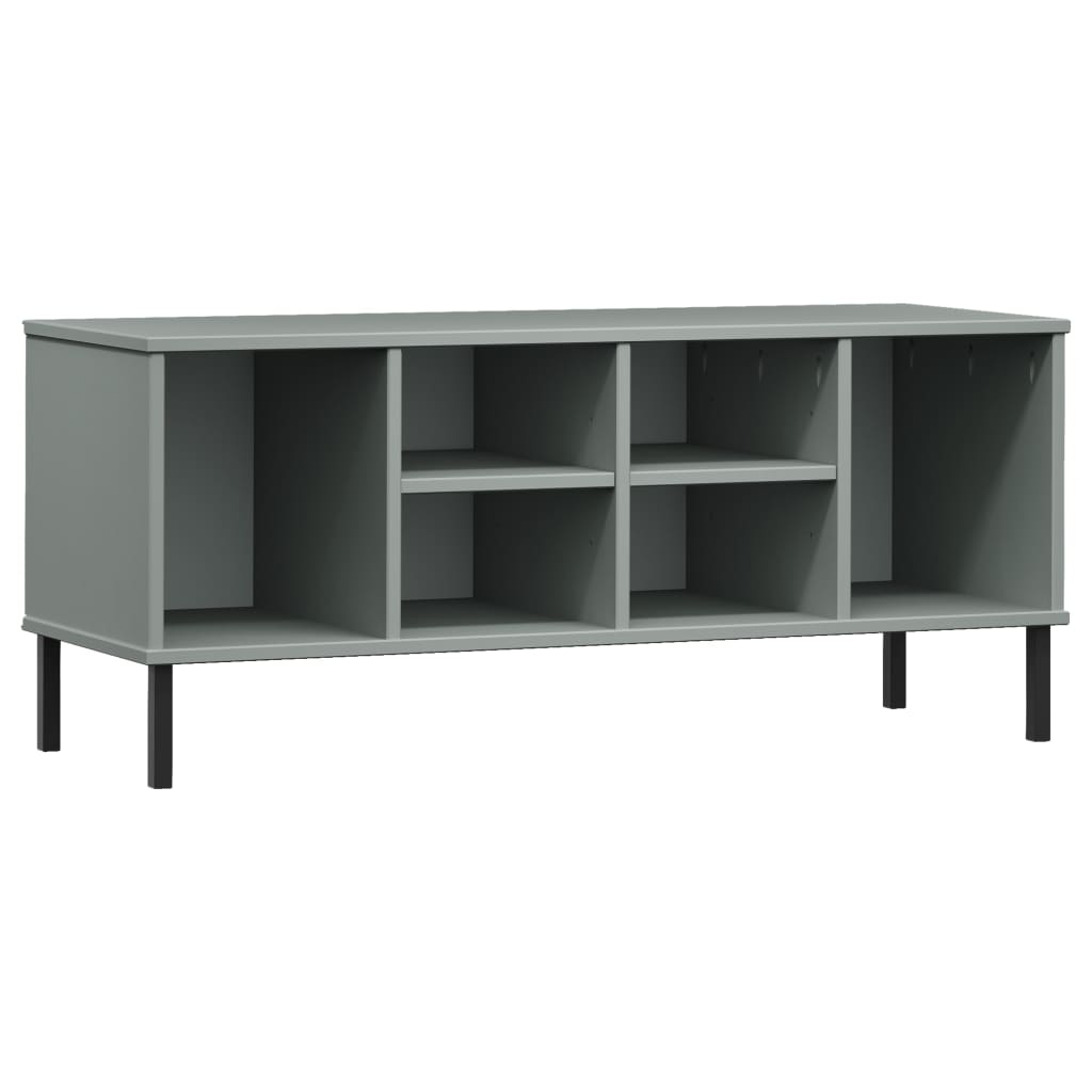 Skohylle Med Metallben Grå 106X35X45 Cm Heltre Oslo