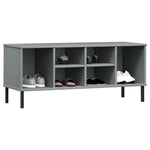 Skohylle Med Metallben Grå 106X35X45 Cm Heltre Oslo