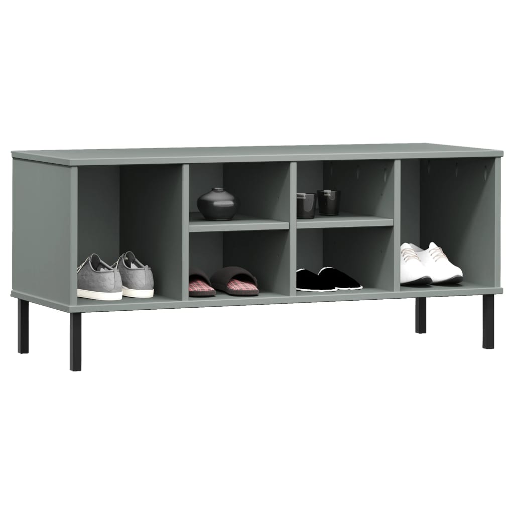 Skohylle Med Metallben Grå 106X35X45 Cm Heltre Oslo