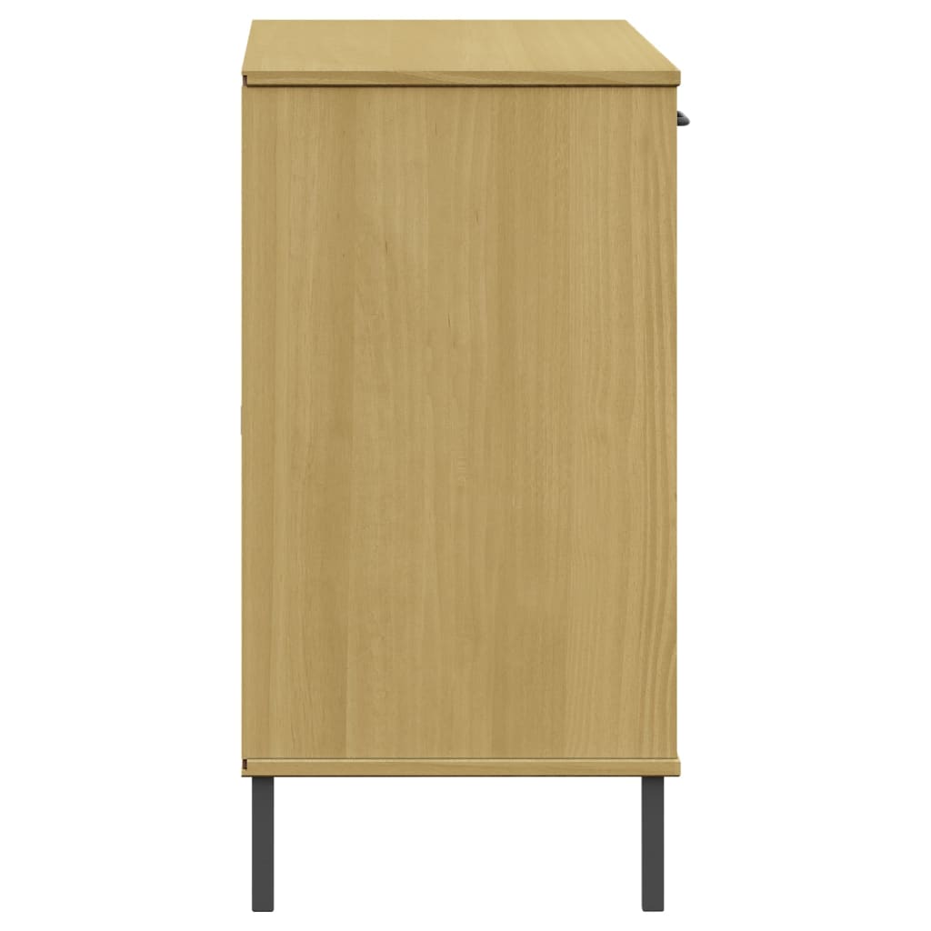 Skjenk Med Metallben Brun 113X40X77 Cm Heltre Oslo