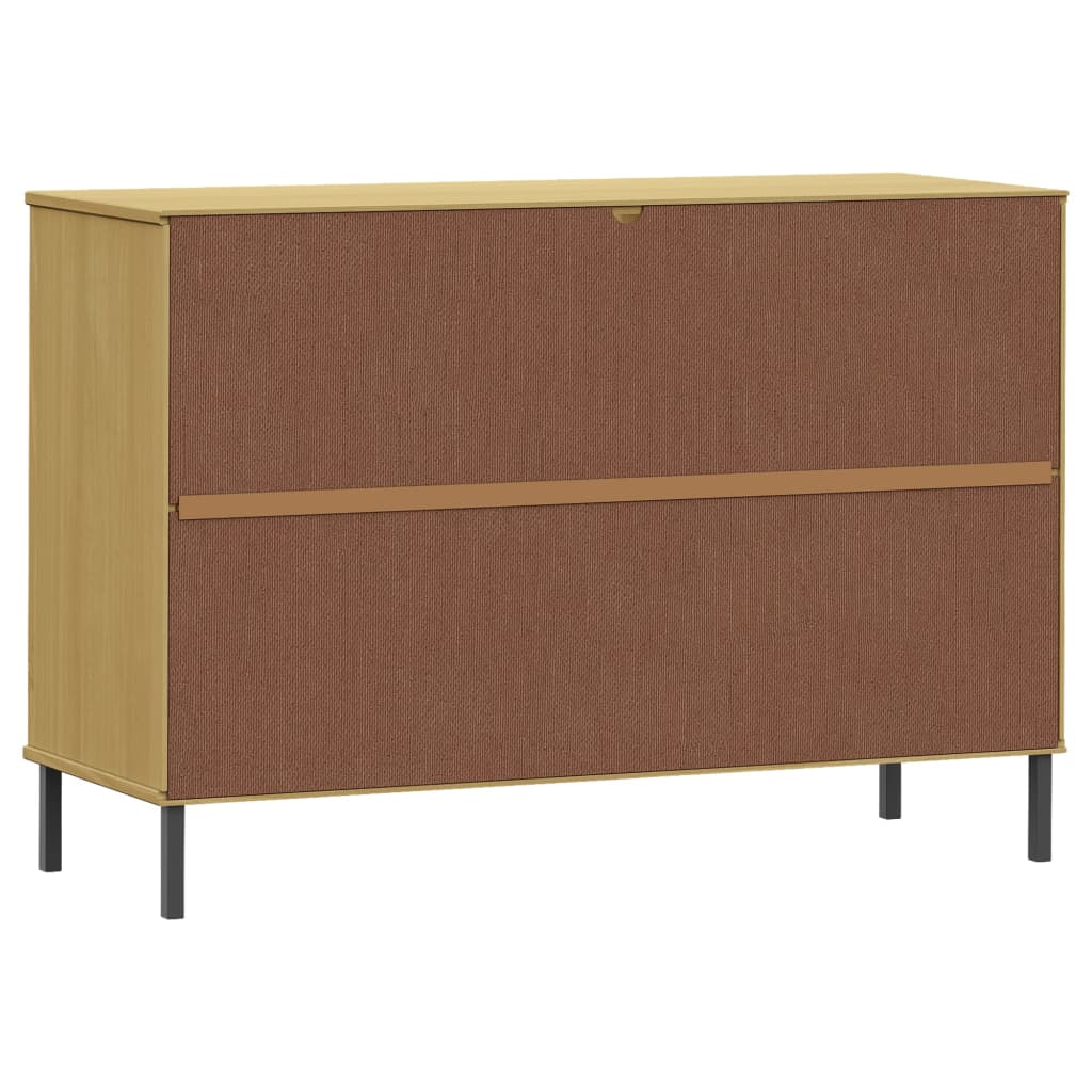 Skjenk Med Metallben Brun 113X40X77 Cm Heltre Oslo