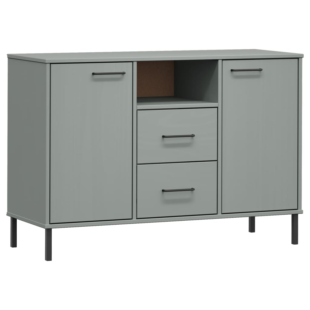 Skjenk Med Metallben Grå 113X40X77 Cm Heltre Oslo