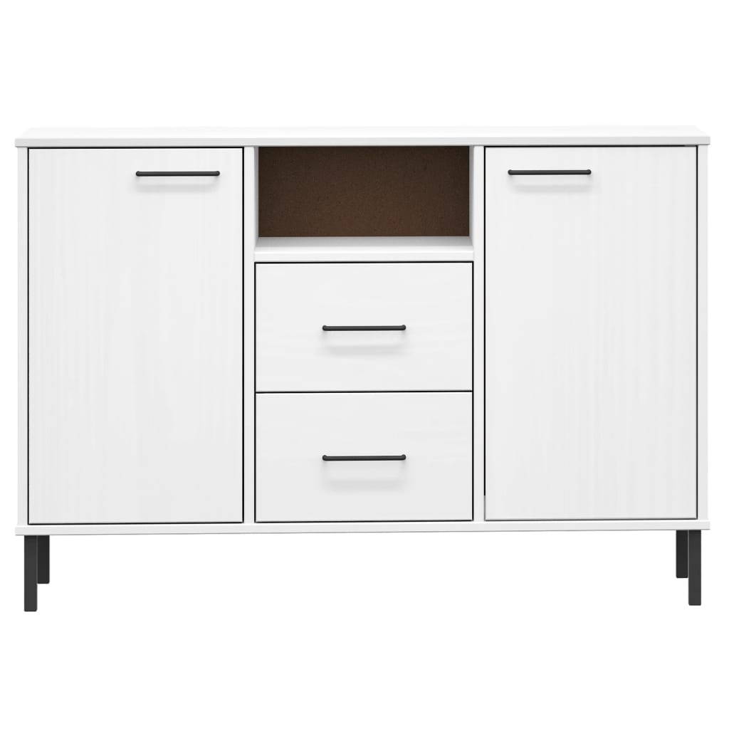 Skjenk Med Metallben Hvit 113X40X77 Cm Heltre Oslo