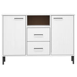 Skjenk Med Metallben Hvit 113X40X77 Cm Heltre Oslo