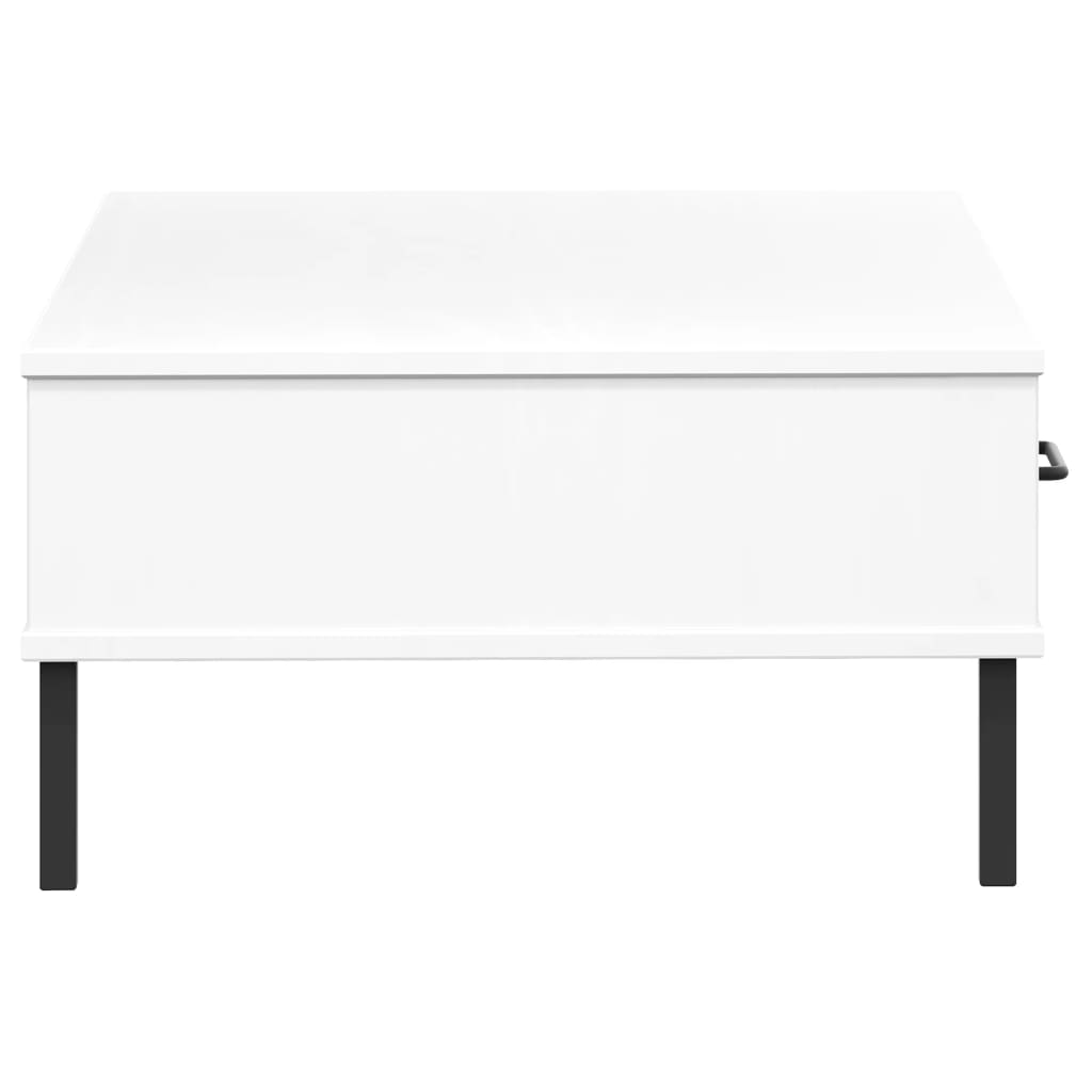 Salongbord Med Metallben Hvit Heltre Furu Oslo