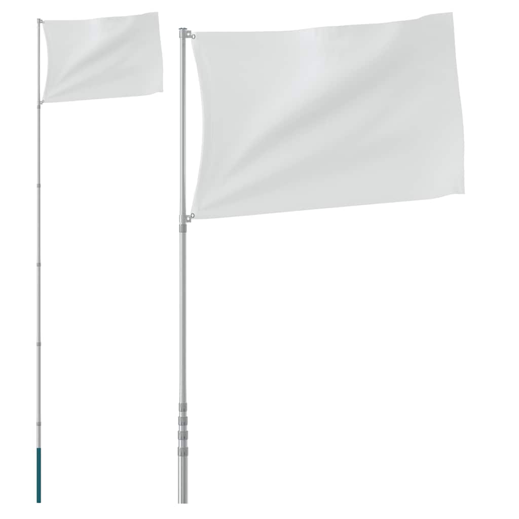 Teleskopisk Flaggstang Sølv 5,5 M Aluminium
