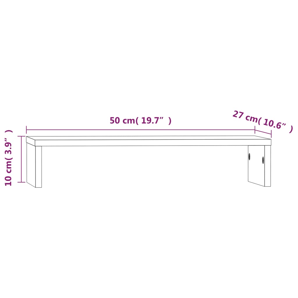Monitorstativ Hvit 50X27X10 Cm Heltre Furu