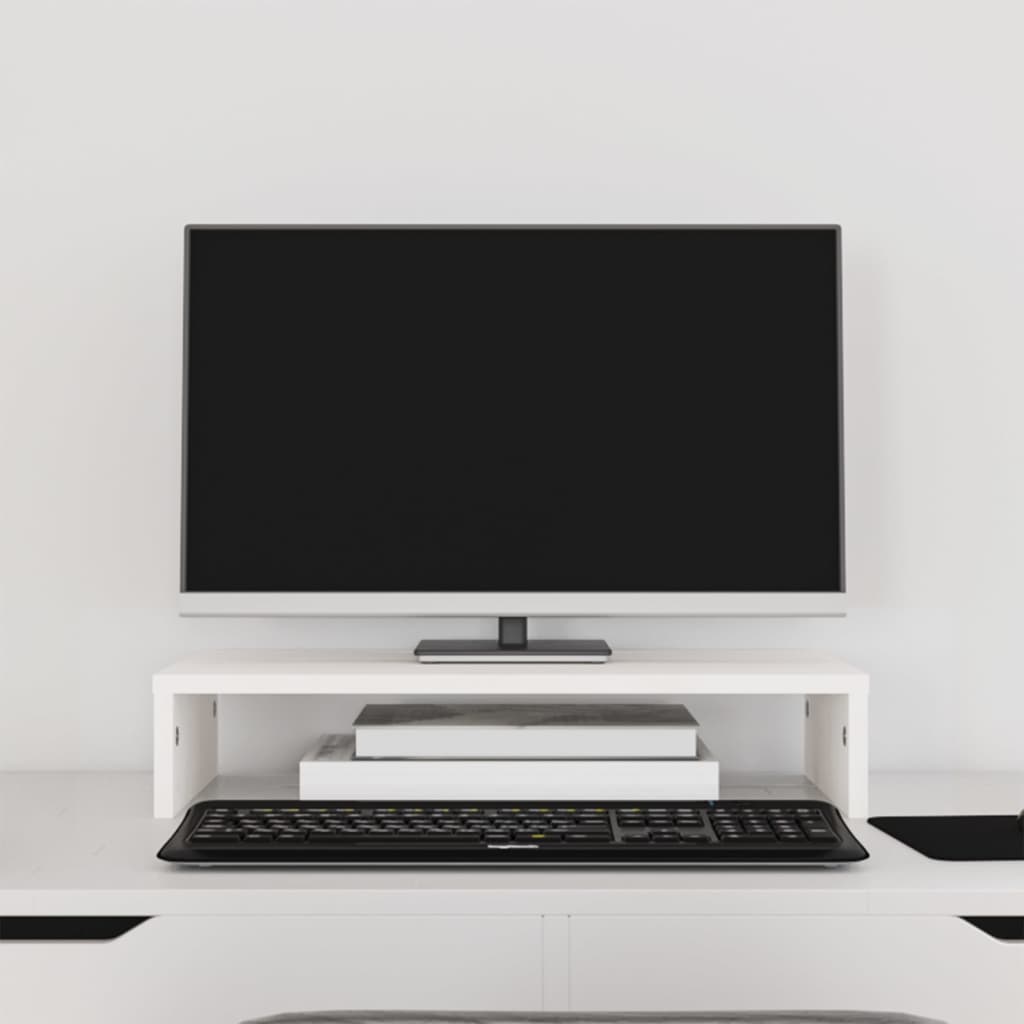 Monitorstativ Hvit 50X27X10 Cm Heltre Furu