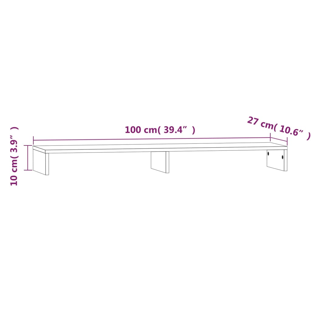Monitorstativ 100X27X10 Cm Heltre Furu