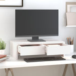 Monitorstativ Hvit 50X27X15 Cm Heltre Furu