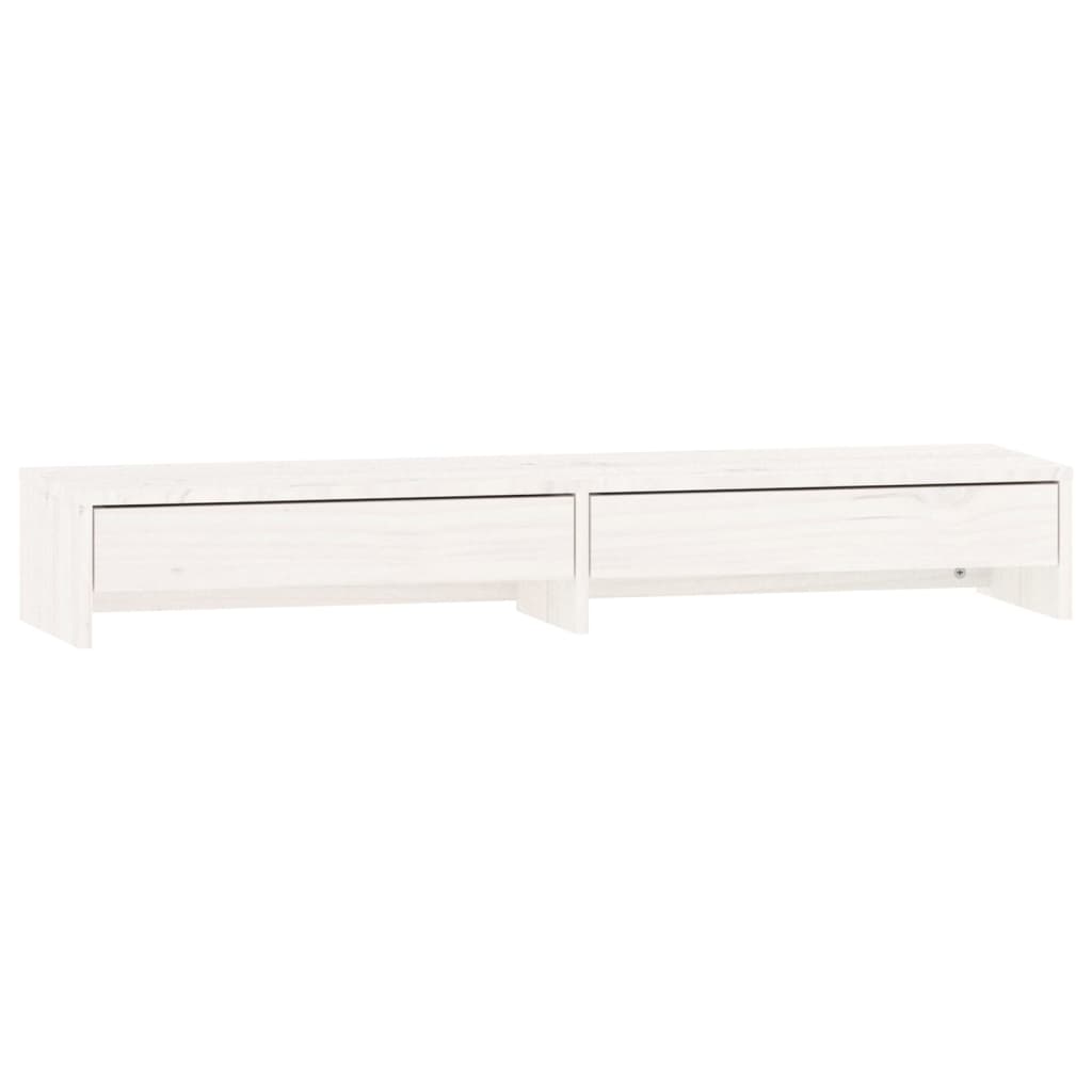 Monitorstativ Hvit 100X27X15 Cm Heltre Furu