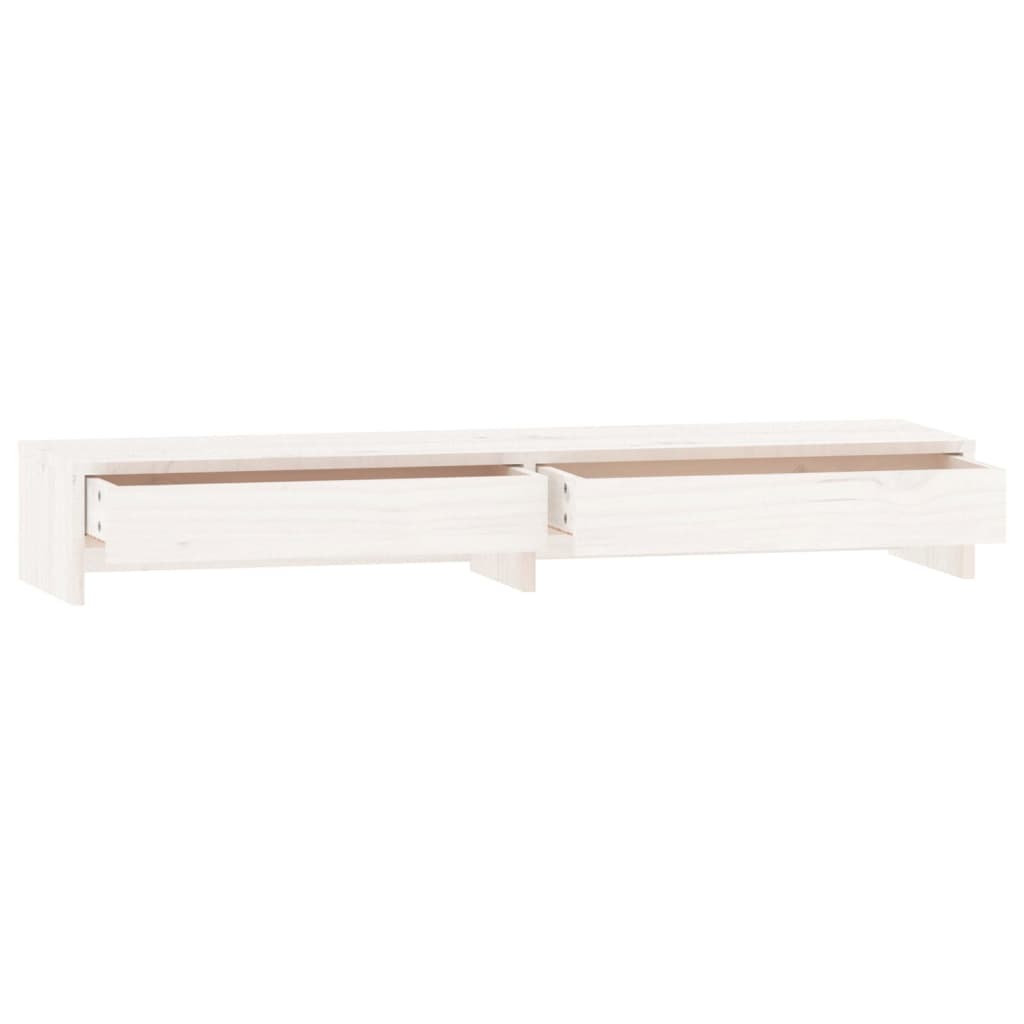 Monitorstativ Hvit 100X27X15 Cm Heltre Furu