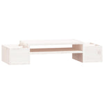 Monitorstativ Hvit 70X27,5X15 Cm Heltre Furu
