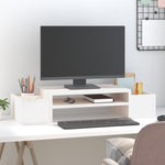 Monitorstativ Hvit 70X27,5X15 Cm Heltre Furu