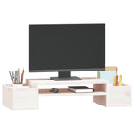 Monitorstativ Hvit 70X27,5X15 Cm Heltre Furu