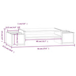 Monitorstativ Grå 70X27,5X15 Cm Heltre Furu