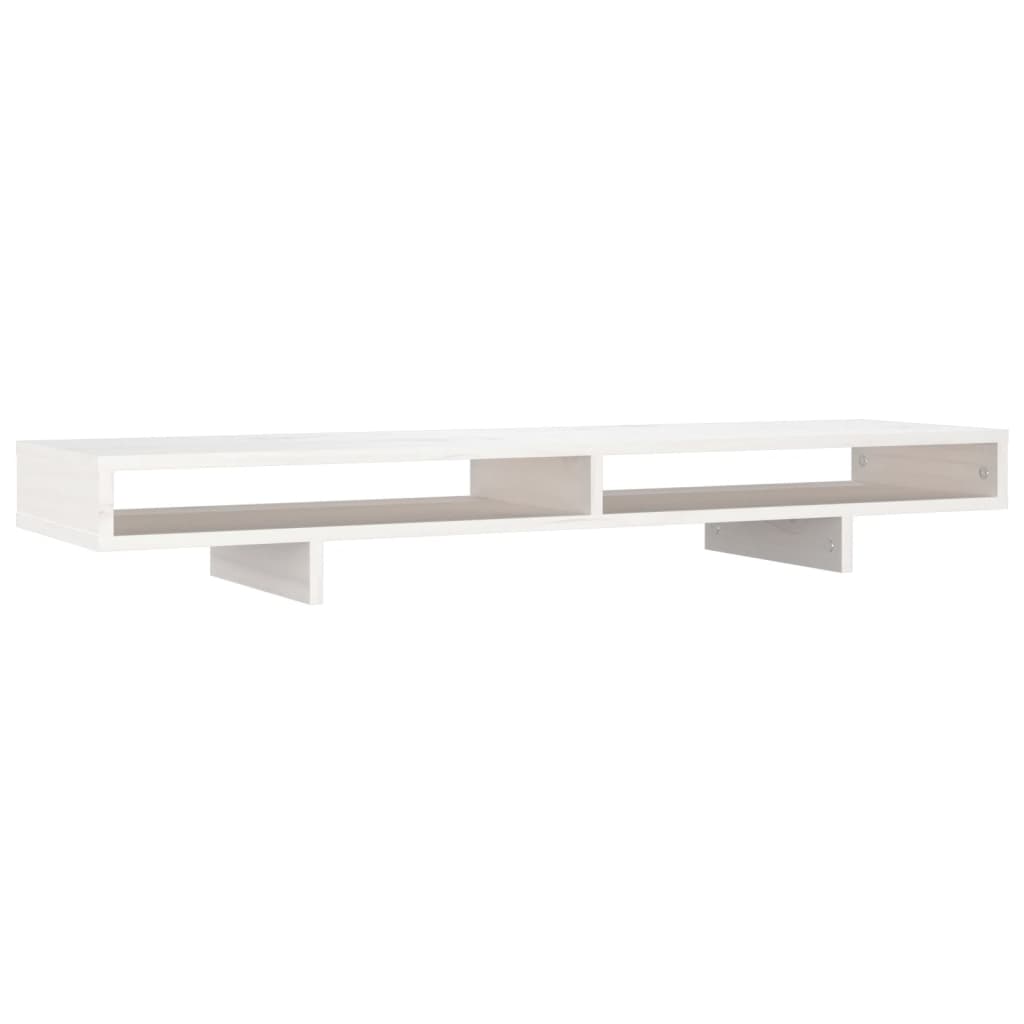 Monitorstativ Hvit 100X27X14 Cm Heltre Furu