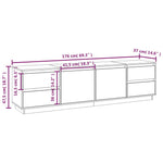 Tv-Benk Hvit 176X37X47,5 Cm Heltre Furu